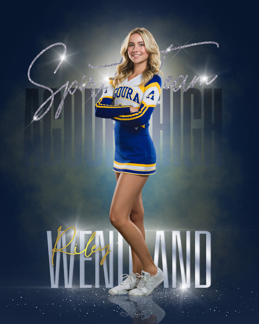 Diamond Dust Gymnastics, Cheer & Dance Template with Reflections Action