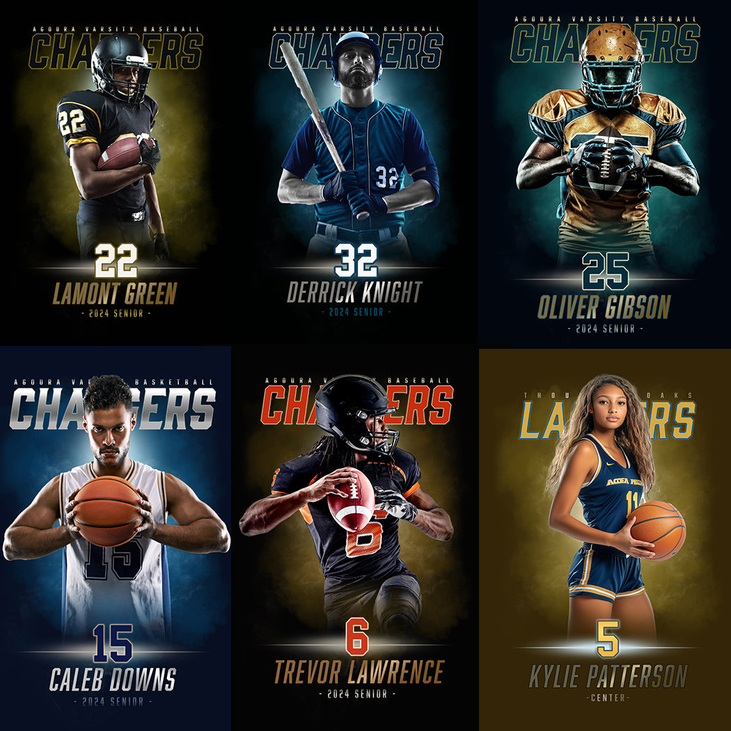 Blue Line Multi-sport Banner Template Bundle